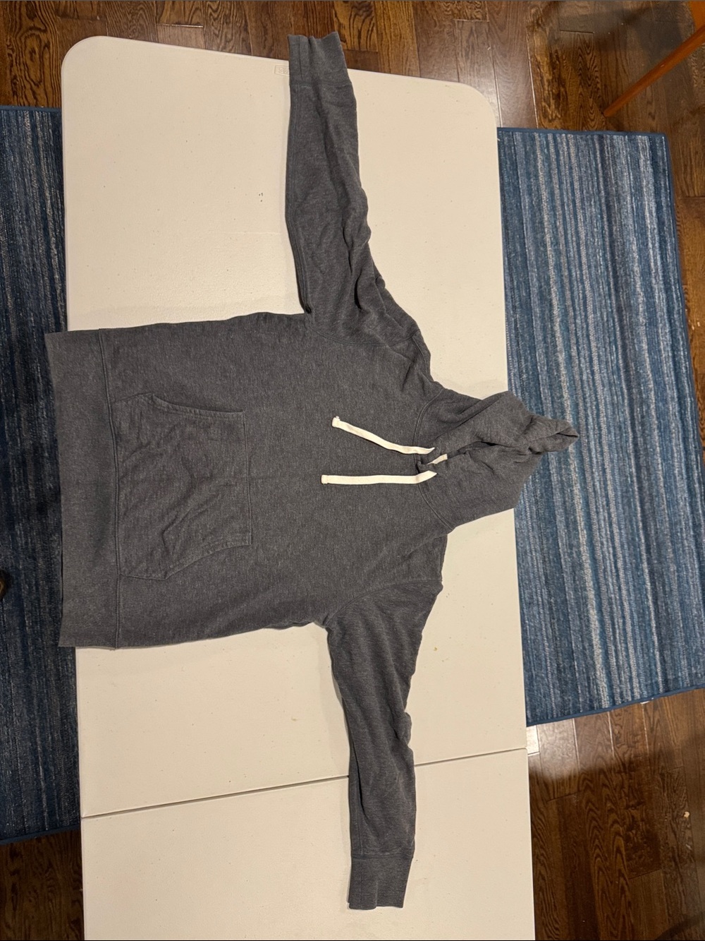 Muji Charcoal Gray Hoodie Sweatshirt with Drawstring